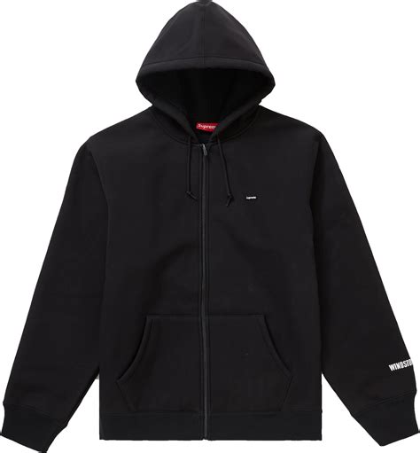 supreme windstopper zip  hooded sweatshirt fw black fw