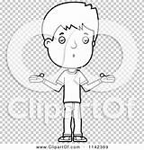 Teenage Shrugging Adolescent Boy Outlined Coloring Clipart Vector Cartoon Thoman Cory sketch template