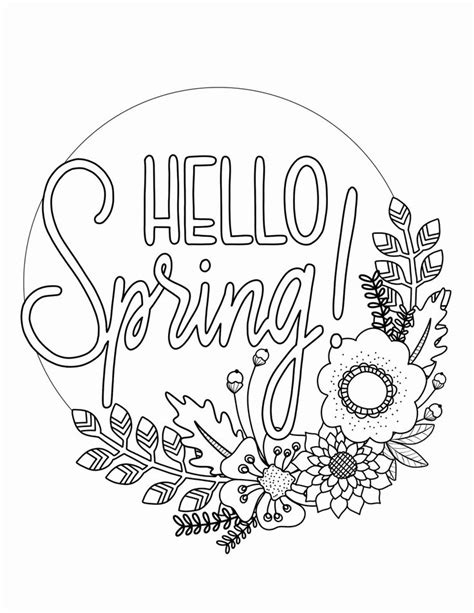kids spring coloring pages  printable spring coloring page