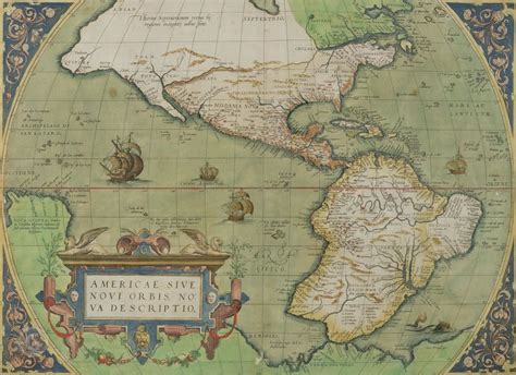 map  americas digital  abraham ortelius  antique map