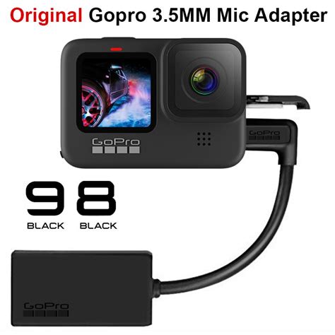 original gopro mm mic adapter fuer gopro hero   max    schwarz mikrofon adapter gopro