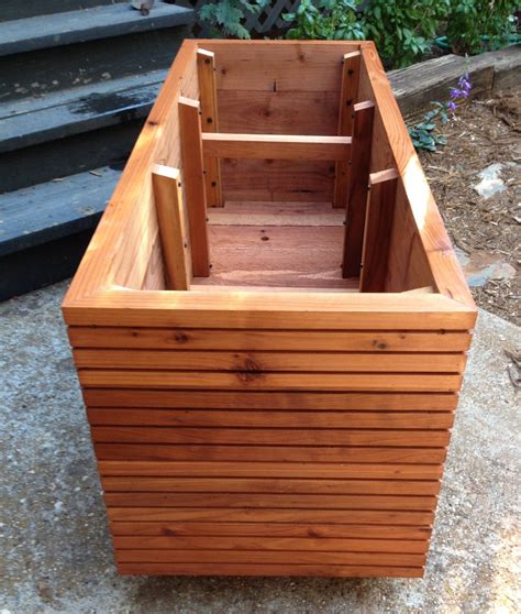 tall modern redwood planter boxes  shipping