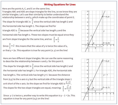 writing equations  lines