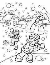 Coloring Scene Snow Pages Getcolorings Winter sketch template