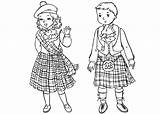Coloring Pages Kilt Scottish Children Clothing Colorkid Traditional Template sketch template