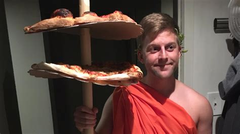 little caesars costume wins dude the most friends on halloween