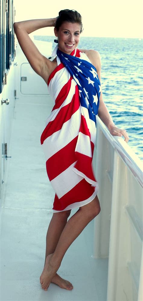 Stars And Stripes Forever American Flag Fashion Swimsuit Cover Cover Up