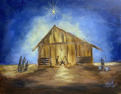 Nativity Scene Art By Karen Wolfe