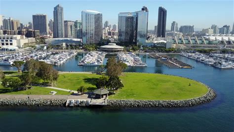san diego downtown drone stock footage video  royalty   shutterstock