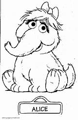 Sesame Street Coloring Pages Alice Printable Print Look Other sketch template