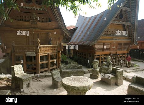 indonesia sumatra lake toba samosir island ambarita meeting place stock photo alamy