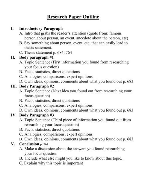 research essay outline