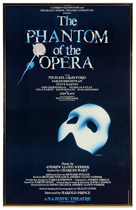 lot detail  phantom   opera broadway show poster