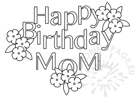 happy birthday mom heart coloring page