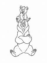 Brother Bear Coloring Pages Kids Color Simple Print Disney sketch template