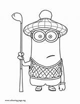 Coloring Pages Minion Minions Golf Print sketch template