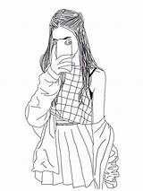 Girl Coloring Pages Hipster Tumblr Printable Getcolorings sketch template