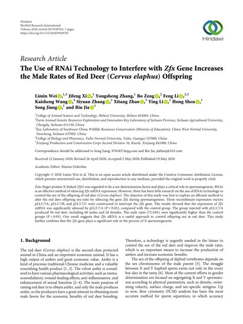 pdf the use of rnai technology to interfere with zfx gene increases