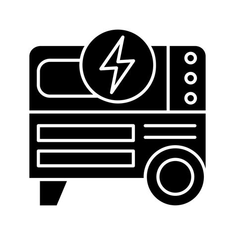 portable power generator glyph icon home electric generator silhouette symbol negative space