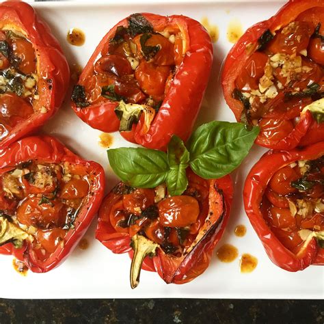 roasted mediterranean stuffed red peppers  simpkin recipe