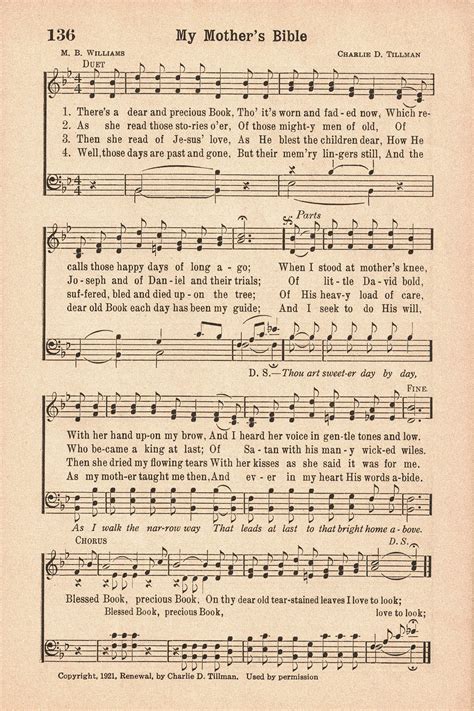 printable vintage hymns  mothers rose clearfield
