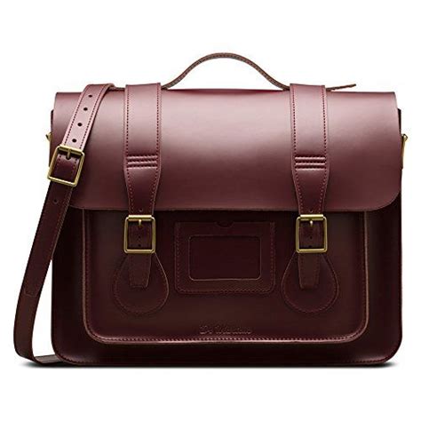 dr martens womens   leather satchel cherry red os  leather satchel bags leather