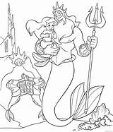 Triton Mermaid sketch template