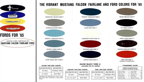 regress press ford  exterior color selection  mustang falcon fairlane ford fords