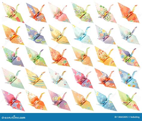 origami cranes pattern stock image image  isolated