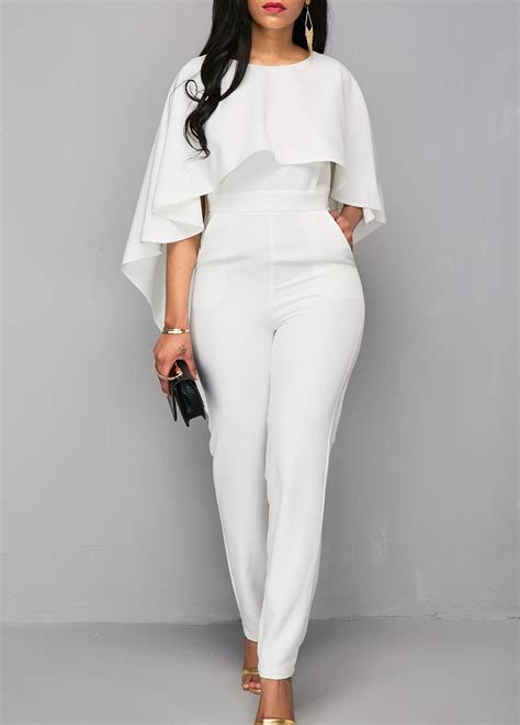 Womans Clothing Fashionable Amazon White Bodysuit Plus Size Jumpsuits