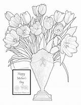 Coloring Tulips Popular Mothers Coloringhome sketch template