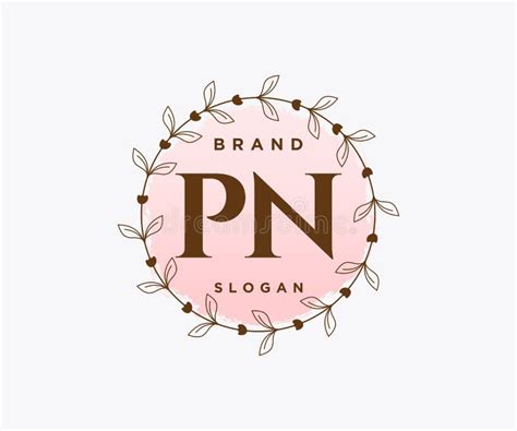 initial pn feminine logo usable  nature salon spa cosmetic