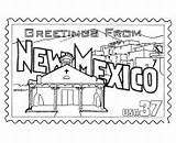 Mexico Nm State Coloring Pages Printables States Stamp Usa Kids Color Go Sheets Southwest Frontier Unit Study Map Visit sketch template