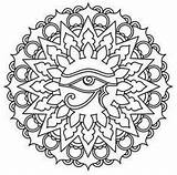 Eye Rah Coloring Pages Mandala Egyptian Embroidery Mandalas Ra Zentangles Symbols Printable Drawing Paper Book Tattoo sketch template