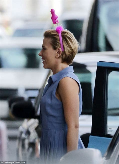 Scarlett Johansson Wears Sex Toy Headband As She Films