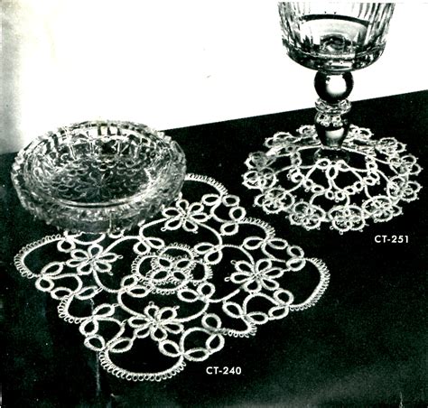 vintage tatting lace patterns doily  coasters vintage crafts