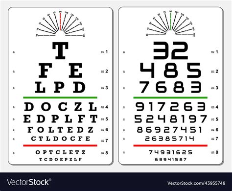 set  eye test chart isolated  vision exam vector image