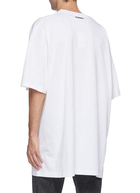 vetements cotton anarchy logo embroidered oversized t shirt in white