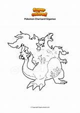 Gigamax Charizard Dracaufeu Supercolored sketch template