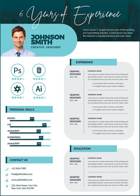 minimalist resume cv design psd psdfreebiescom