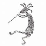 Stencil Kokopelli sketch template