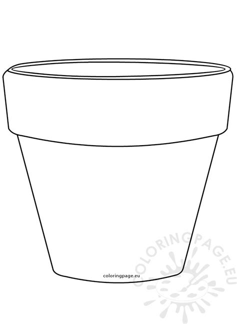printable flower pot shape image coloring page