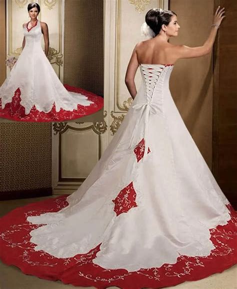 Red And White Plus Size Wedding Dresses Fashion Dresses