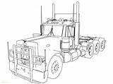 Coloring Truck Pages Semi Peterbilt Trailer Kenworth Tractor Horse Drawing Printable Trucks Camper Cabover Line Color Sketch Getdrawings Trailers Christmas sketch template