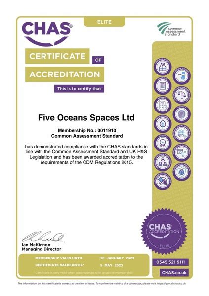certificates  accreditations
