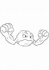 Pokemon Geodude Coloring Pages Rock Type Generation Kids Original sketch template