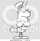 Lobster Crawdad Chef Mascot Grumpy Character Outlined Coloring Clipart Vector Cartoon Thoman Cory sketch template