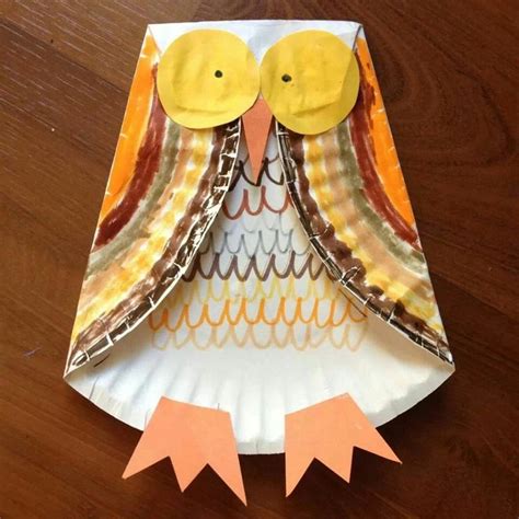 fallautumn owl craft paper plate crafts pinterest
