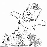 Pooh Coloring Winnie Thanksgiving Pages Getcolorings sketch template