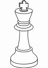 Ajedrez Rey Chess Xadrez Rei Imprimir Szachy Colorir Recortar Piezas Kolorowanka sketch template